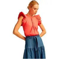& Me Amy Sleeveless Blouse Orange 42 Femme