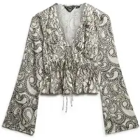 Superdry 70s Pleated Long Sleeve Blouse Gris XL Femme