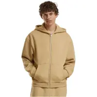 Build Your Brand Fluffy Full Zip Sweatshirt Beige 4XL Homme