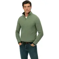 Superdry Homme Pull Texturé en Coton à col Camionneur Green Taille: Xxxl