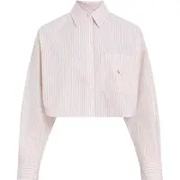 Calvin Klein J20j225078 Crop Long Sleeve Shirt Blanc,Rose L Femme