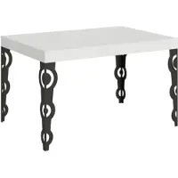 Itamoby Table Extensible Karamay 140/224X80Cm Frêne Blanc Pieds Anthracite