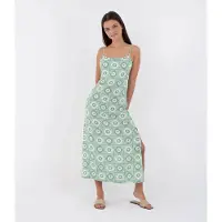 Hurley Mikonos Sleeveless Midi Dress Vert L Femme