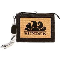 Sundek Raffia With Embroidered Logo Bag Noir