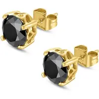 Police Soul Gp Stone Stud Earrings Doré Homme