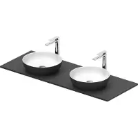 Duravit Sivida double lavabo Set rond incl. console 1350x500x123mm, 268016FI00