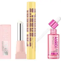 Maybelline Viral Favourites Make Up Bundle with Grippy Primer, Colossal Mascara and Lifter Glaze Lip Balm (Various Shades) - Clear Crave