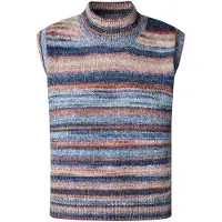 Pepe Jeans pour femme. PL7000009 Gilet bleu clair multicolore (L), Casuel, Polyester, Sans manches / bretelles