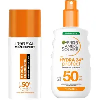 Garnier Ambre Solaire SPF 50 Hydra 24 Hour Protect High Protection UVB & UVA Hydrating Sun Cream Spray 150ml