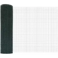 vidaXL Clôture en panneaux rigides à double barre, vert, 2500 x 60 cm