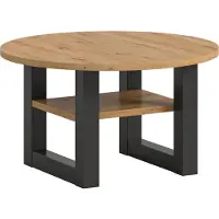 Ebuy24 Seattle table basse Ø75 cm 1 étagère chêneReproduction.