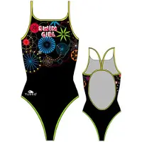 Turbo Thin Strap Swimsuit Noir 9-10 Years Fille