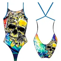 Turbo Hibiscus Pro Racer Thin Strap Swimsuit Multicolore 4XL Femme