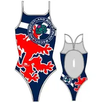 Turbo Scotland Thin Strap Swimsuit Bleu 7-8 Years Fille