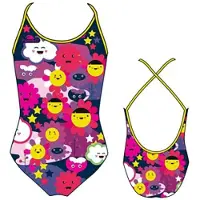 Turbo Happy Flowers Thin Strap Swimsuit Multicolore 7-8 Years Fille