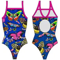 Turbo Style Butterfly Patron Relax Swimsuit Bleu L Femme