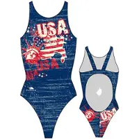 Turbo Usa Vintage Map 2013 Swimsuit Bleu 3-4 Years Fille