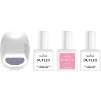 NAILTIME Vernis à ongles UV Vernis à ongles UV colorés Travel Set Mini-Power LED Light + UV Base Coat 8ml + UV Top Coat 8ml + UV Nagellack 59 Grenadine 8ml