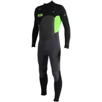West Lotus 3/2 Mm Long Sleeve Chest Zip Neoprene Suit Noir S Homme
