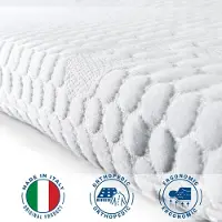 11.11 SRLS The White Stone Topper Memory Foam pour lit double 160x220