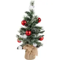 Black Box Trees Arbre de Noël artificiel Kaprun - 39x39x60 cm - PVC / Aiguille dure - Neige, vert