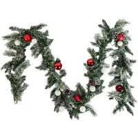 Luca Lighting Guirlande de Noël blanche avec rouge 270cm avec LED et minuterie - Jack