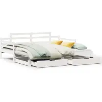 vidaXL Lit de jour extensible avec tiroirs sans matelas blanc 80x200cm