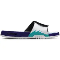 Jordan Hydro 5 Retro Slide, couleur blanc, vert émeraude, violet "Grape Ice" et noir - Taille EU 42.5