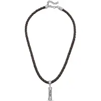 Police Barrel Necklace Argenté Homme