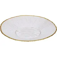 Home & Styling Home Styling Collection Szklany talerz deserowy ze złotą obwódką DATURA, 21 cm