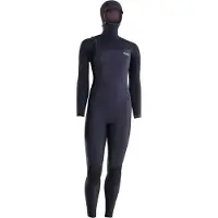 iON Amaze Amp 6/5 Mm Woman Long Sleeve Chest Zip Hooded Neoprene Suit Gris XS Femme