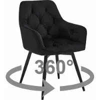 Leobert Chaise JORK360 - velours noir / pieds noirs x 1
