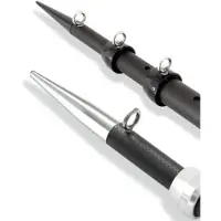 Tigress Xd 3k Carbon Fiber Telecoping Outrigger 5.48 M Argenté 38.1 mm