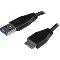 StarTech.com .com Câble SuperSpeed USB 3.0 slim A vers Micro B de 15 cm - Mâle / Mâle - Noir