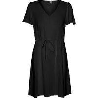Vero Moda Robe Manches Courtes Col V Noir Femme Vero Moda