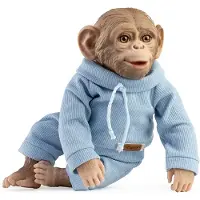 MuÑecas Guca Monkey Baby Reborn Cloth Body 32 Cm Bleu Enfants
