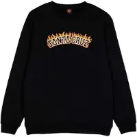 Santa Cruz Burnt Collegiate Crew Sweatshirt Noir S Homme
