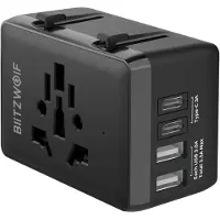 BlitzWolf Ta1 4-in-1 Usb Charging Adapter 20w Noir