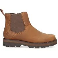 Timberland unisex pour enfant. TB0A28PC3581 Bottes en cuir Courma Chelsea marron (25), Plat, Fermeture éclair, Velcro, Casuel, mode enfantin