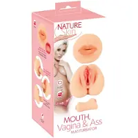 Nature Skin - masturbateur vagin et bouche (couleur naturelle)