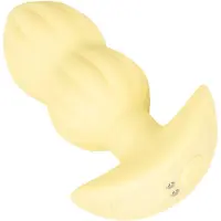 Cuties Mini - plug anal vibrant nervuré - silicone jaune