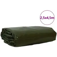 vidaXL , toile plane, 650 g/m², vert olive, 2,5 x 4,5 m, avec revêtement PVC