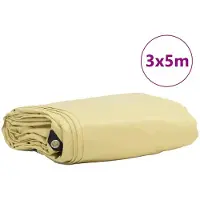 vidaXL Bâche 650g / m² Beige 3 x 5 m Canvas avec revêtement PVC