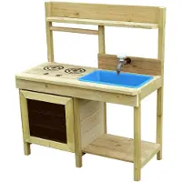 Kangui Cuisine extérieure bois bac à eau, robinet, évier pour jeux aux jardin