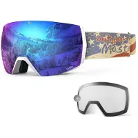 Outdoor Master Ultra Ski Goggles Blanc BlueRevo Lens+Clear Lens/CAT0
