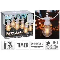 Progarden Guirlande lumineuse LED PARTY 20 ampoules blanches