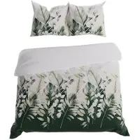 MARKIZETA HOME Linge de lit, linge de lit en satin de coton, haute qualité 200x220 Feuilles feuillues