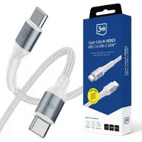 3MK Câble Hyper Hyper N-SERIES USB-C, USB-C 1m 20V/5A 100W, blanc
