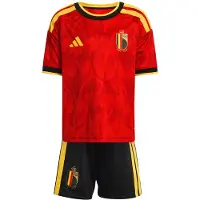Adidas Belgium 26/27 Home Short Sleeve Junior Set Rouge 3-4 Years Enfants