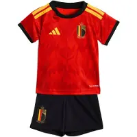 Adidas Belgium 26/27 Baby Home Short Sleeve Junior Set Rouge 9-12 Months Enfants